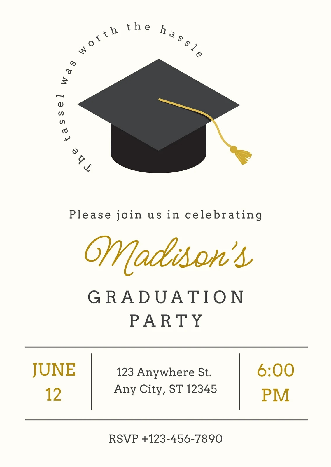 blank graduation party invitation template