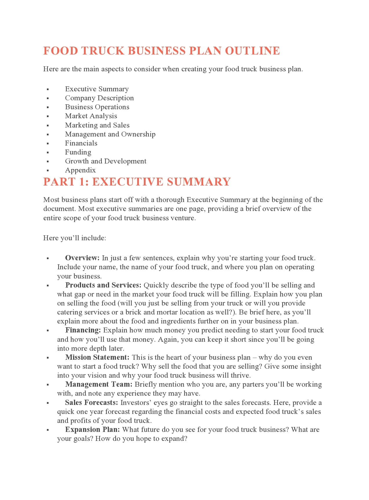business plan for food truck business plan for food truck