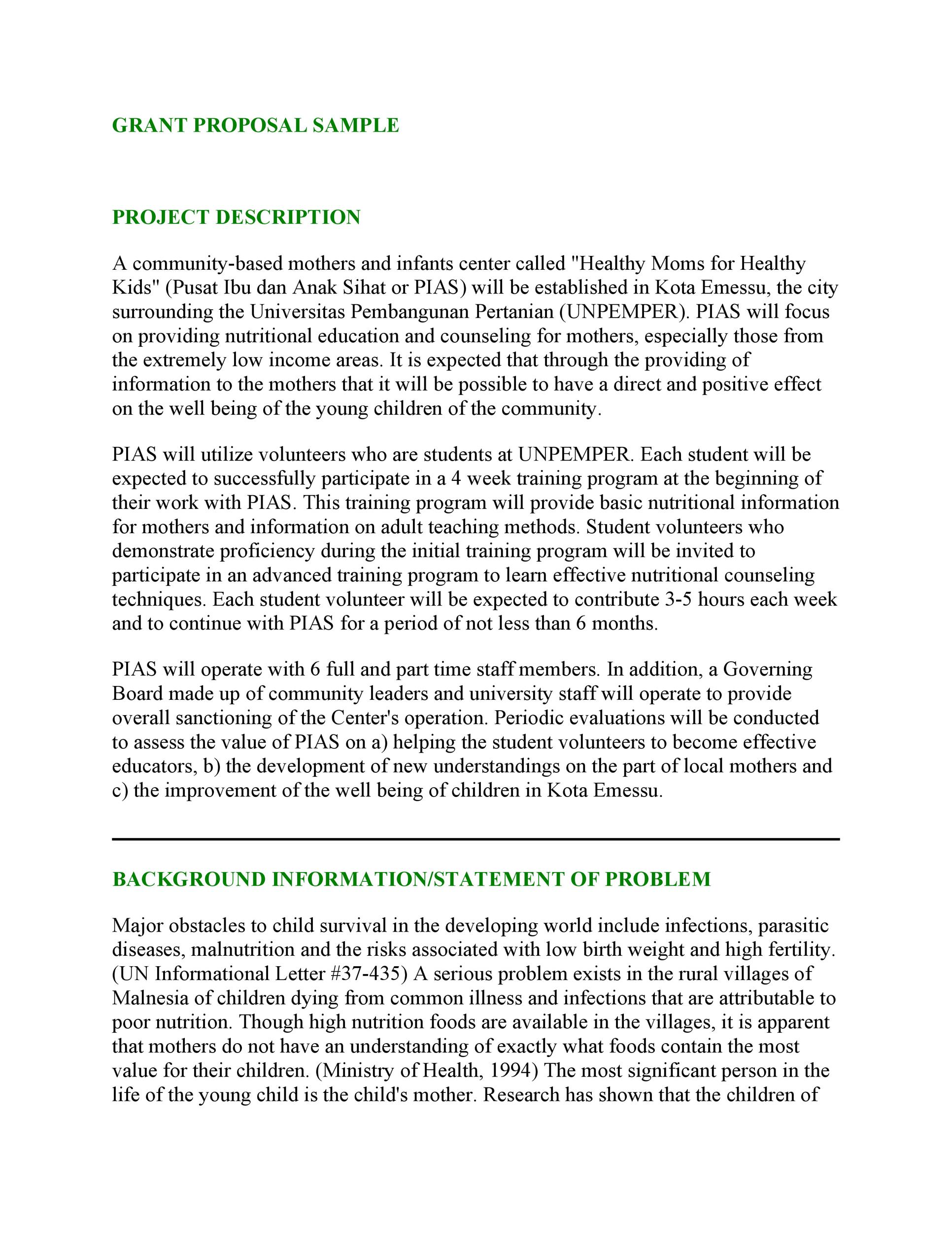 example of grant proposal template example of grant proposal template