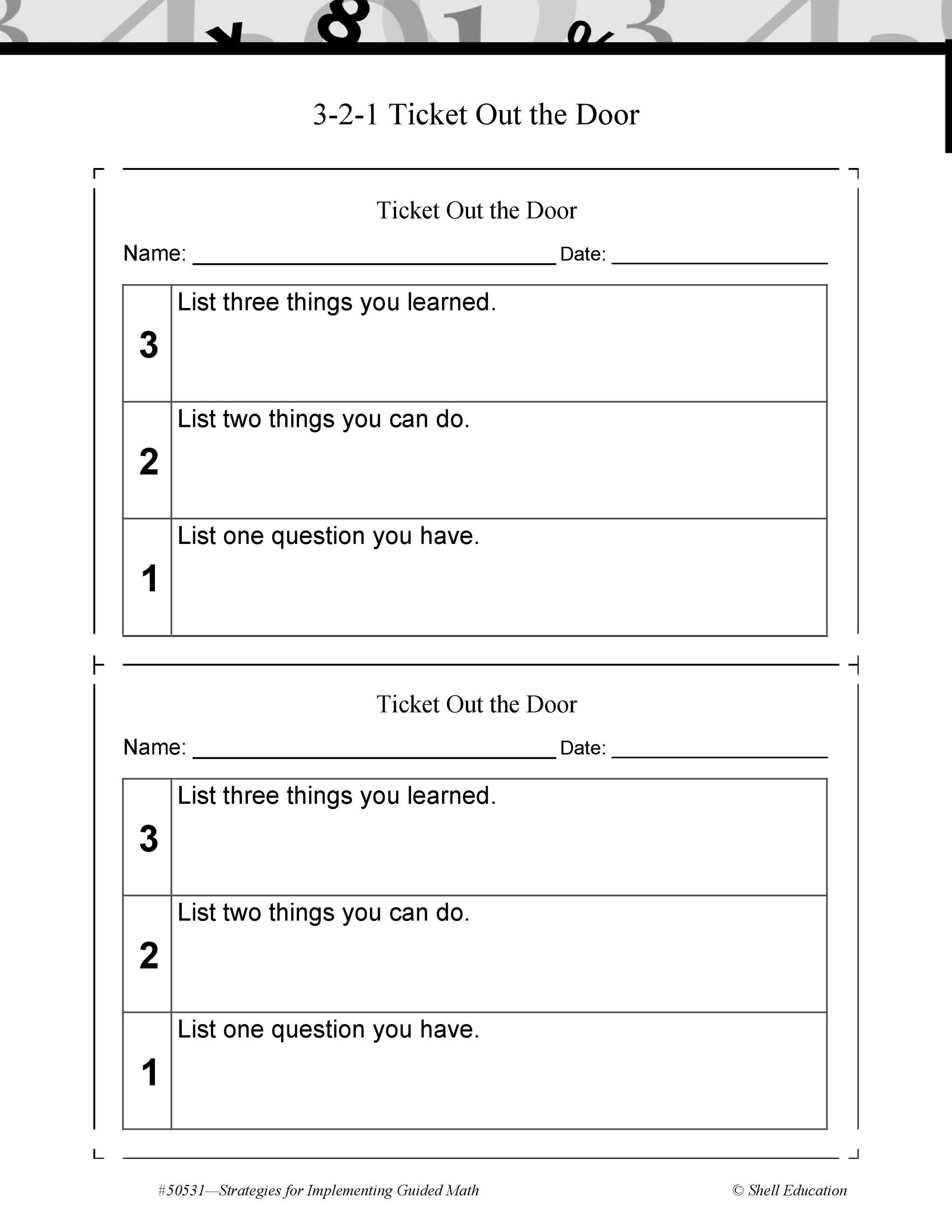 exit ticket template word exit ticket template word