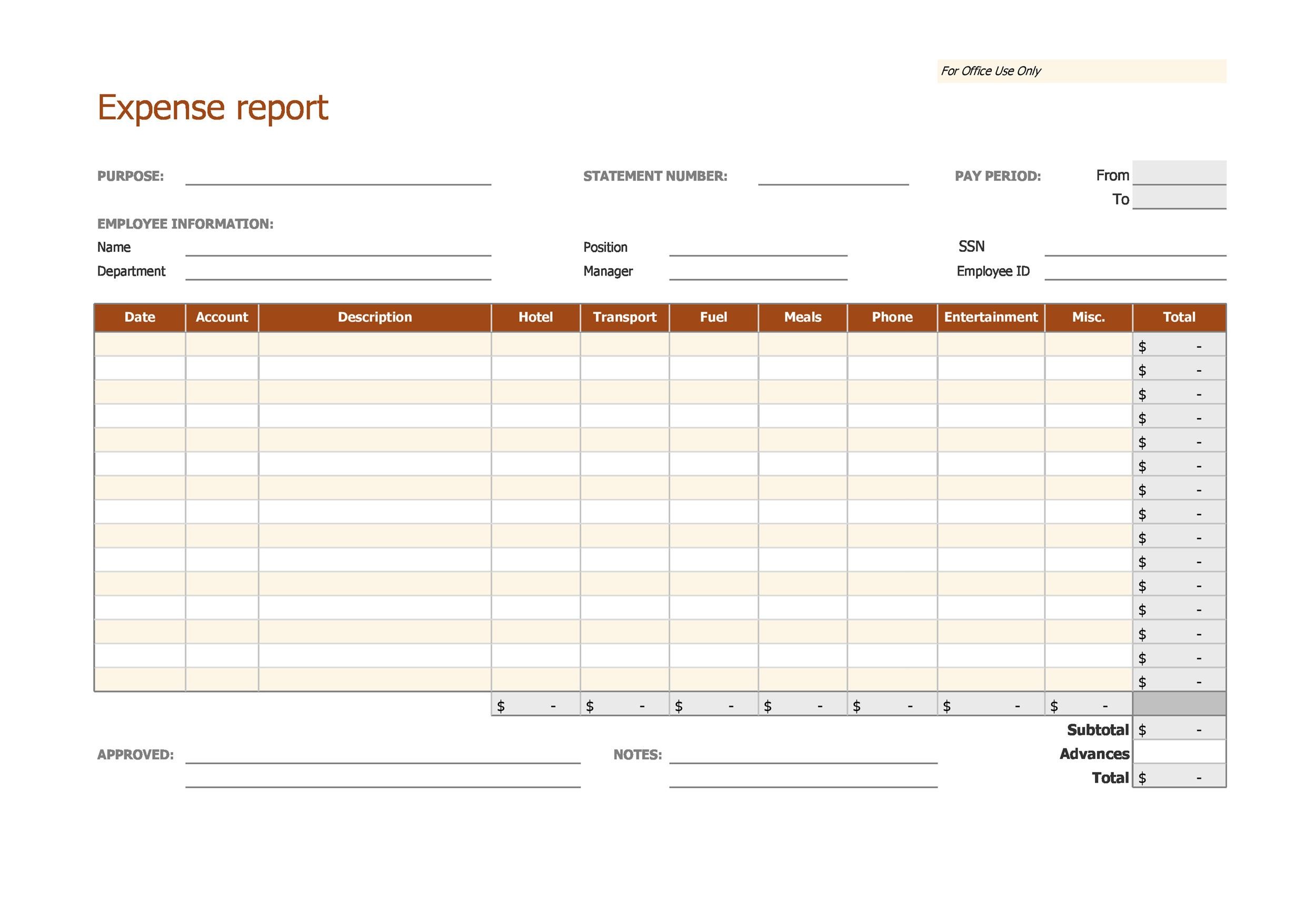 expense report template pdf expense report template pdf