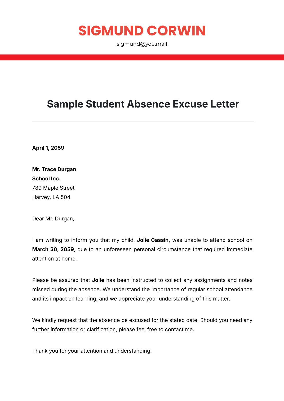 formal format for excuse letter formal format for excuse letter