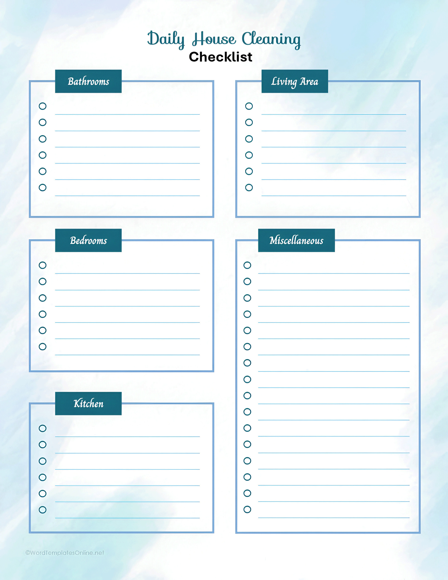 free blank cleaning checklist template free blank cleaning checklist template