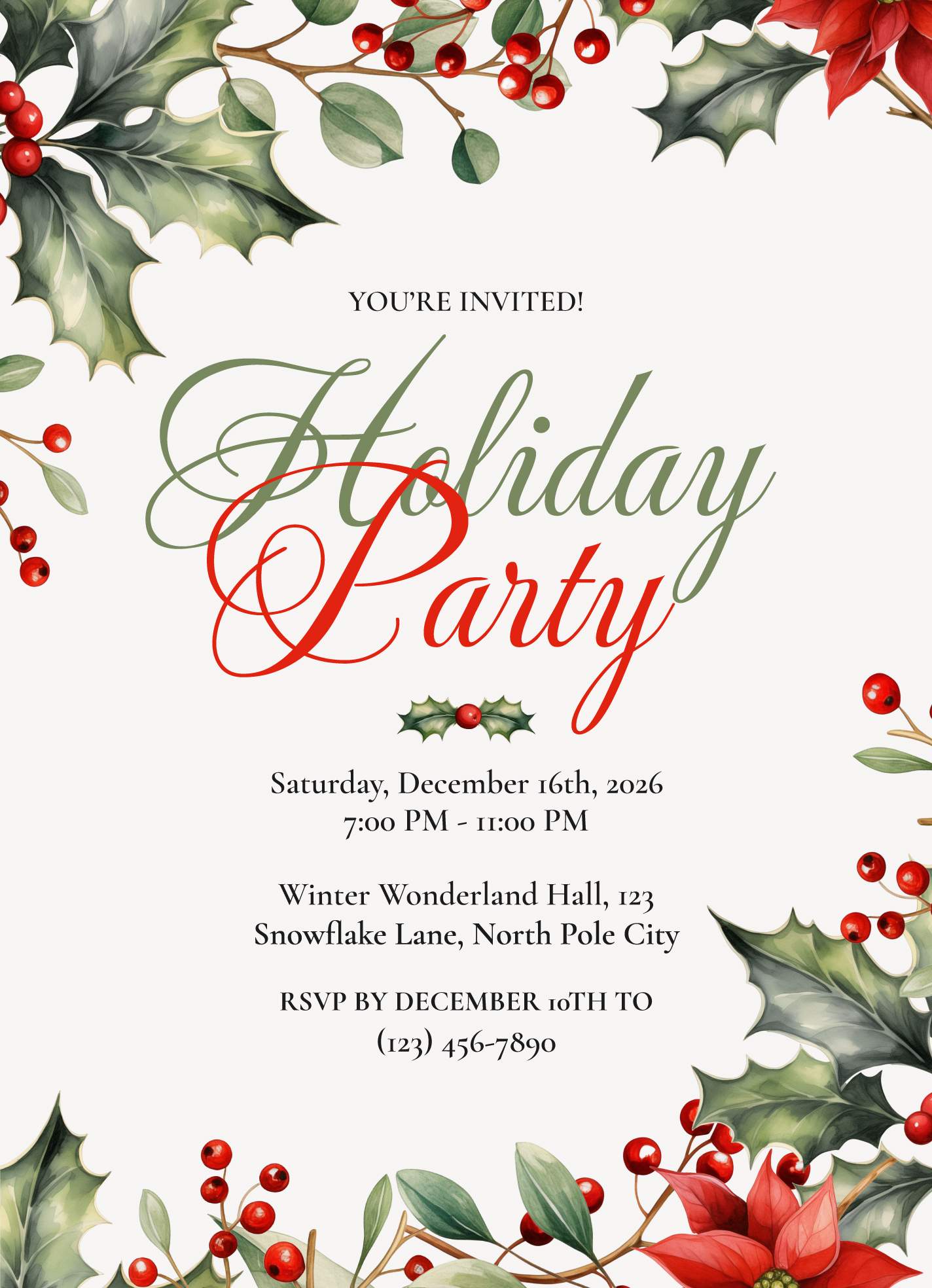 free editable holiday invitation templates free editable holiday invitation templates