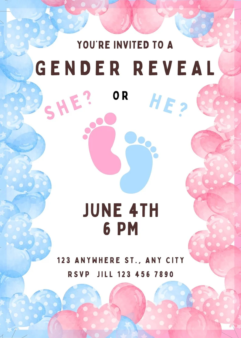 free editing gender reveal templates free editing gender reveal templates