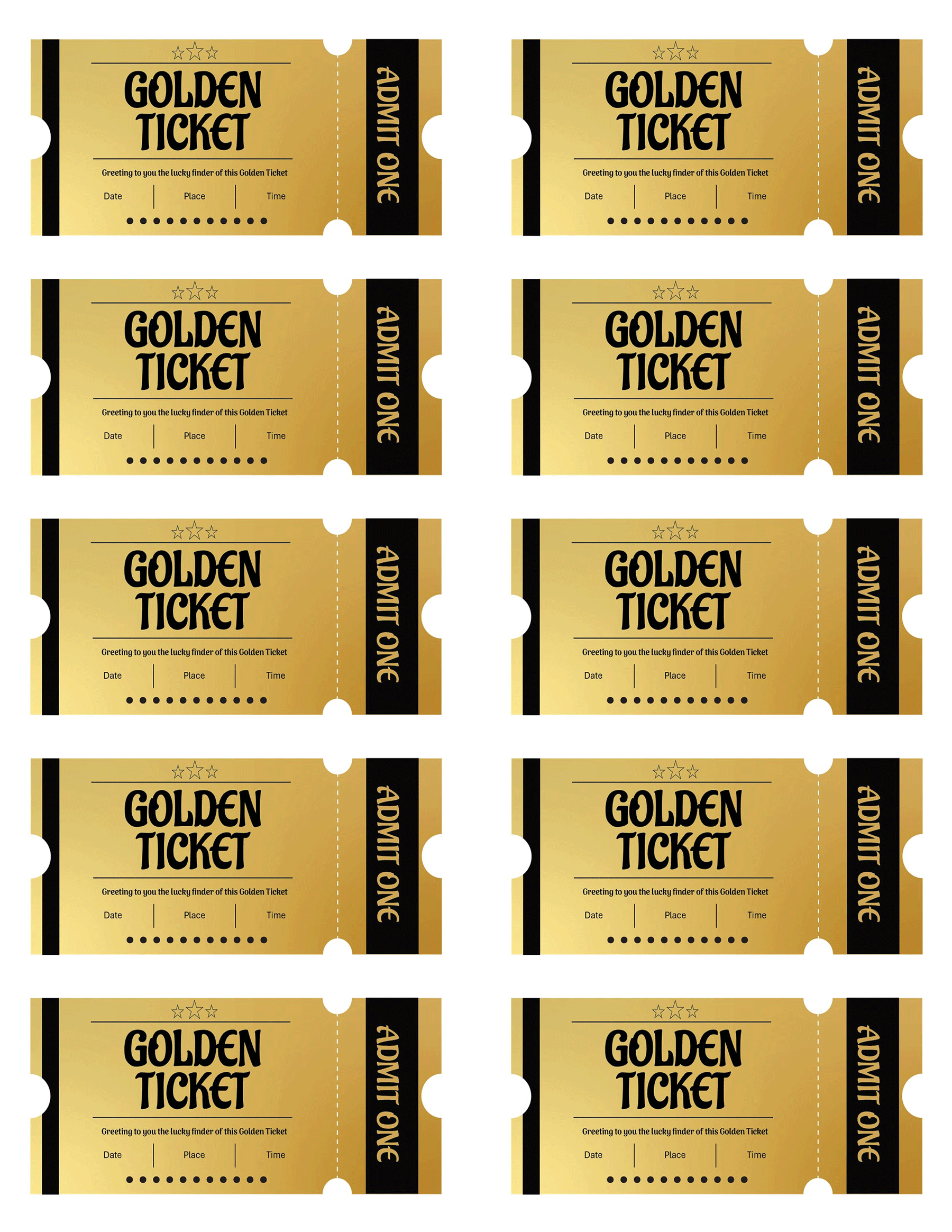 free golden ticket template download free golden ticket template download