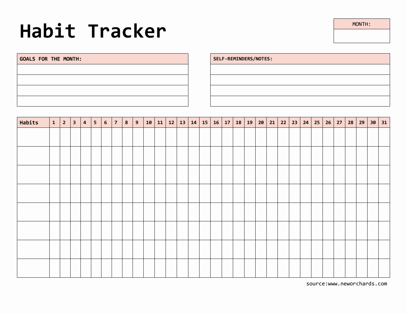 free habit tracker template free habit tracker template