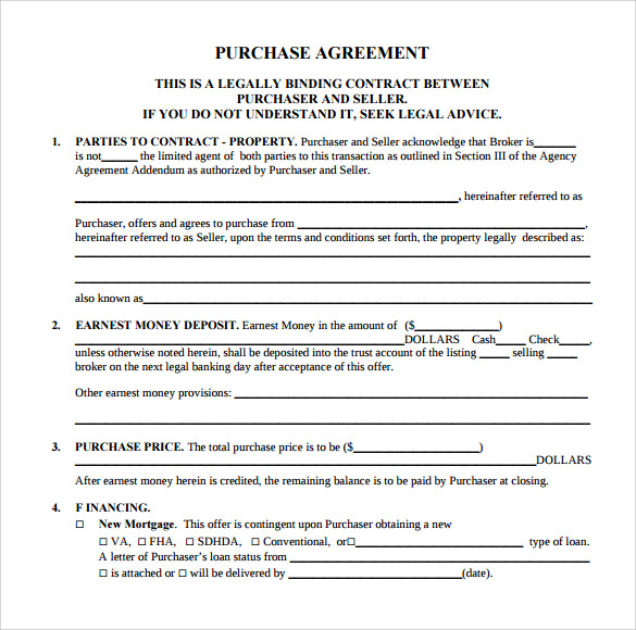 free home purchase agreement template free home purchase agreement template