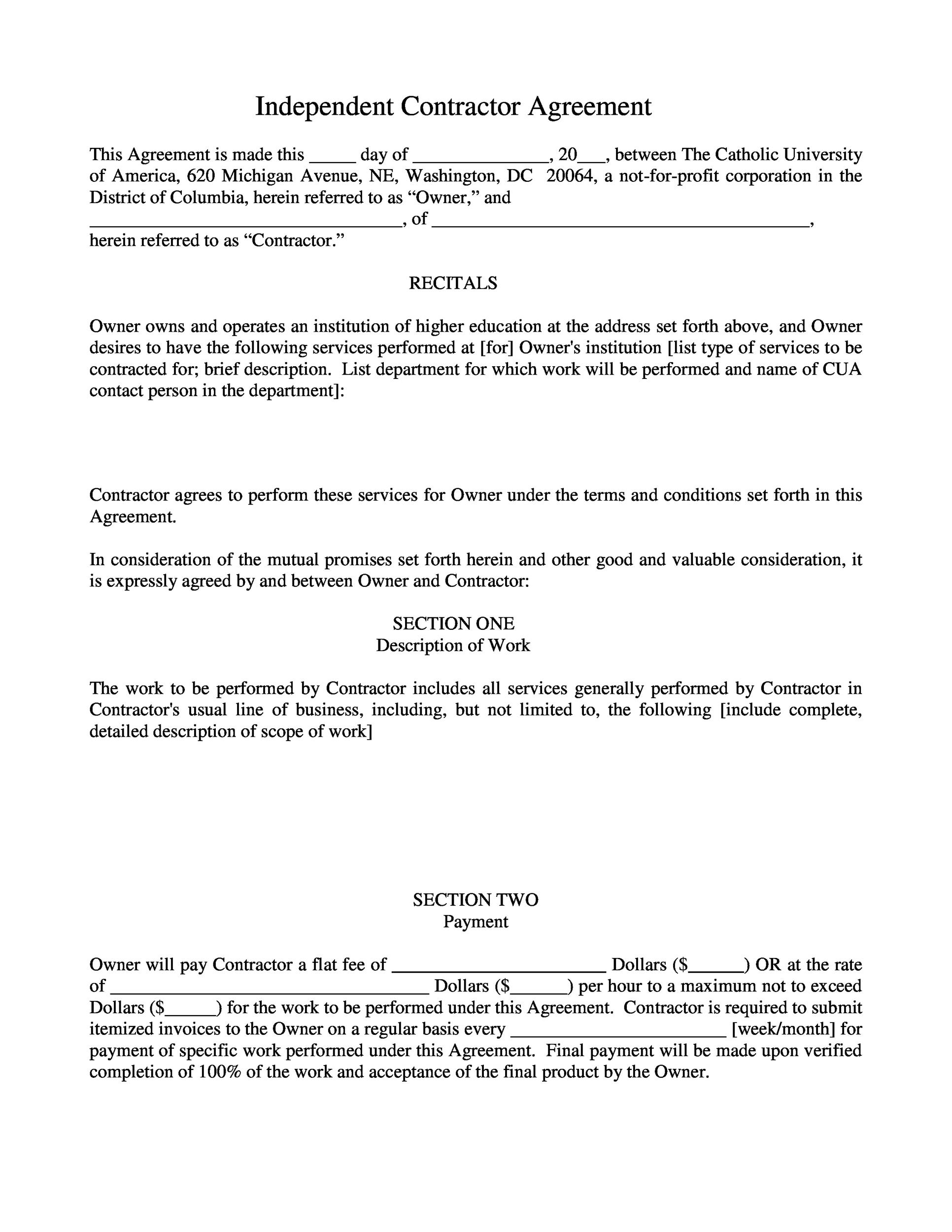 free independent contractor agreement pdf free independent contractor agreement pdf