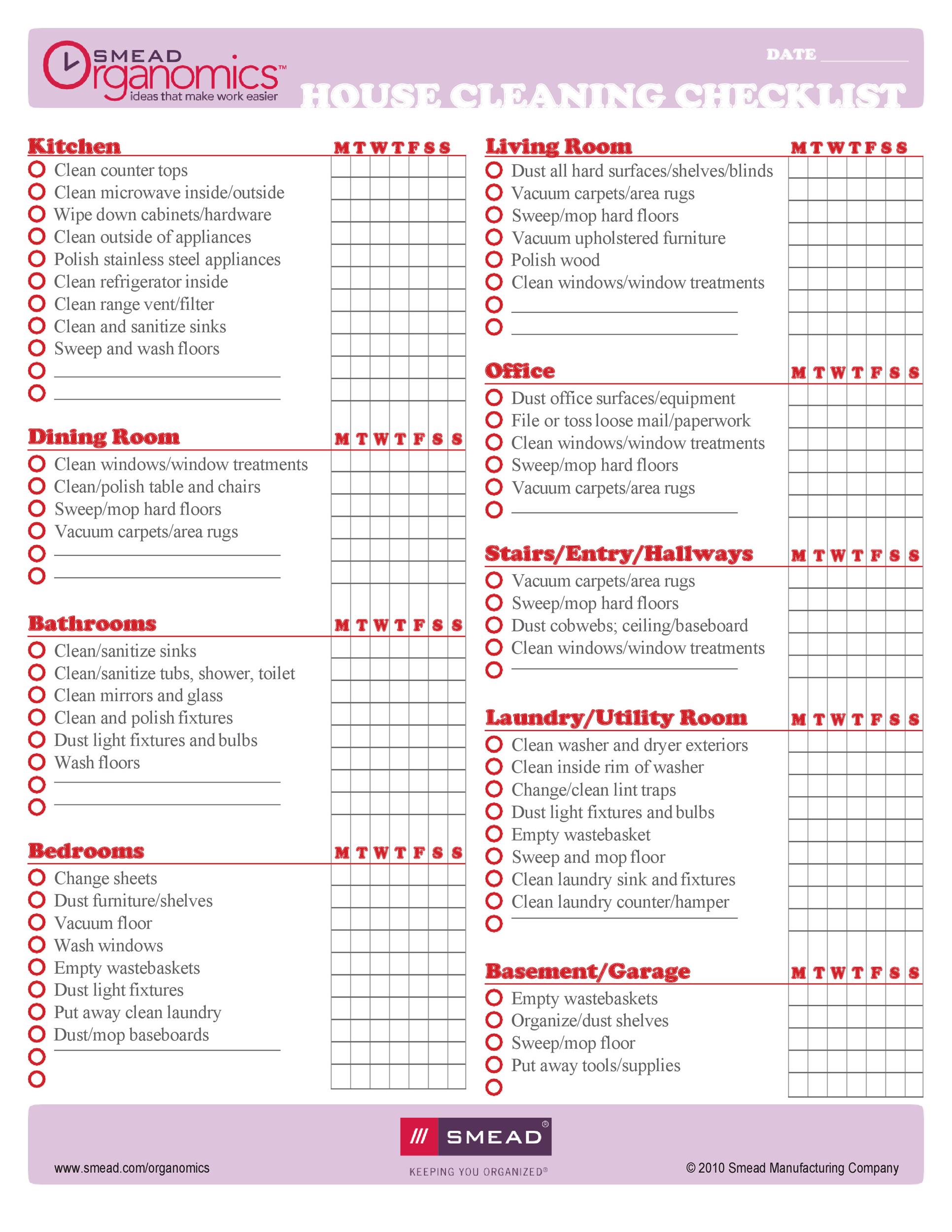 free printable blank cleaning checklist free printable blank cleaning checklist