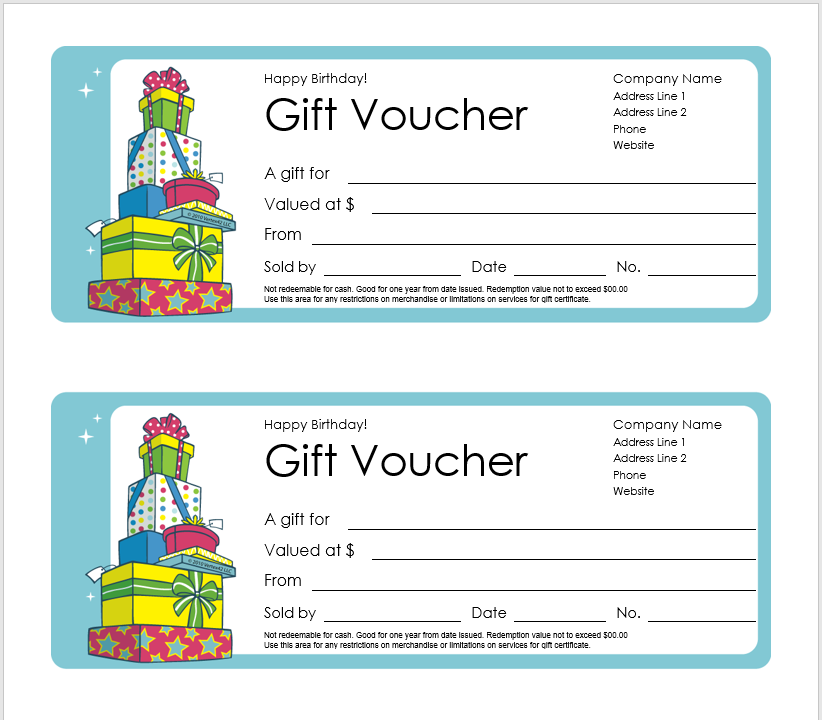 free printable gift voucher template