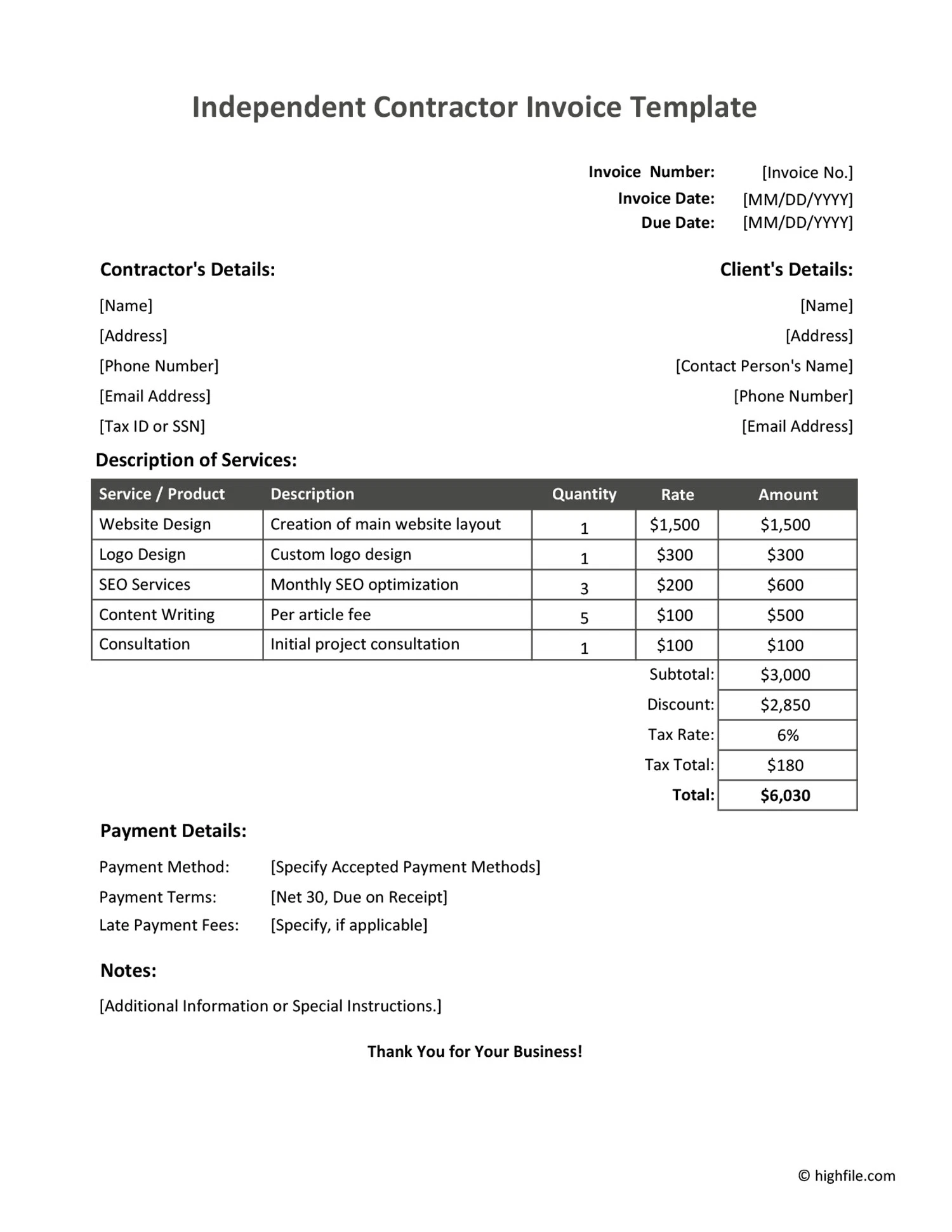 free printable invoices for contractors free printable invoices for contractors