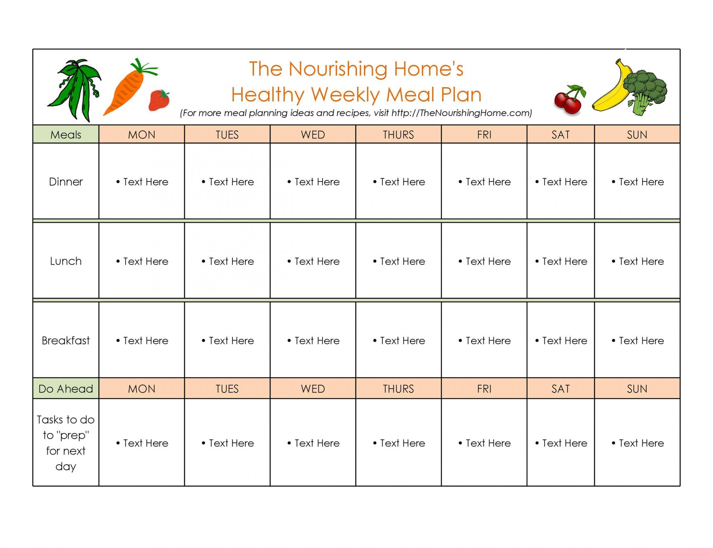 free printable meal planner template free printable meal planner template