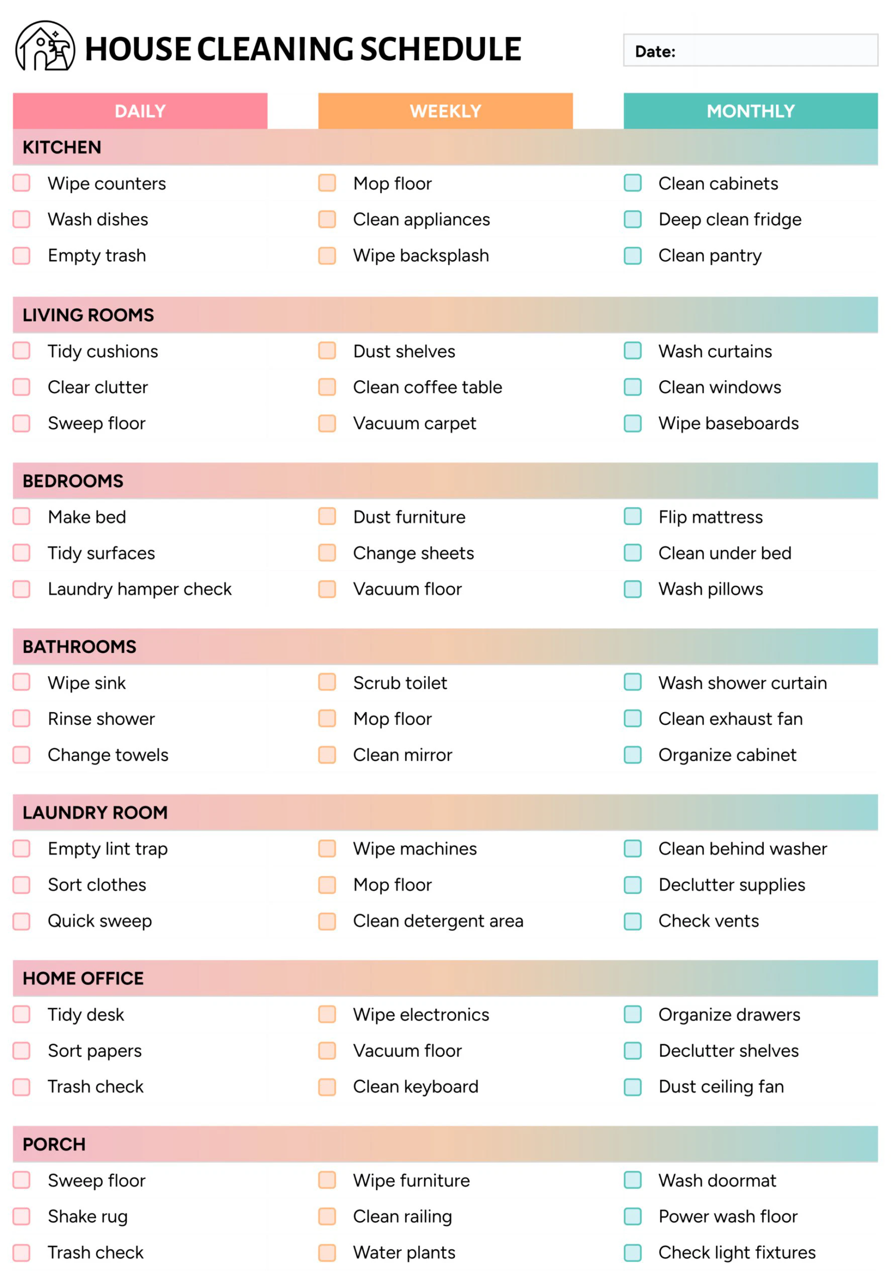 free printable weekly cleaning schedule free printable weekly cleaning schedule