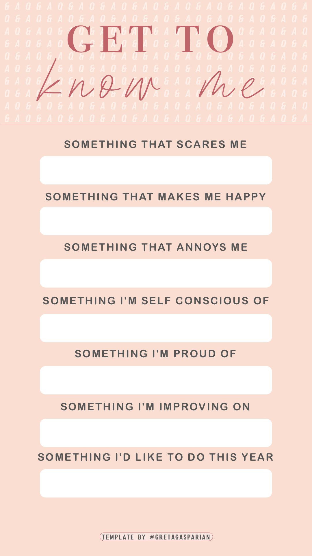 get to know me template word