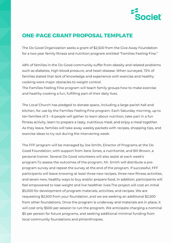 government grant proposal template government grant proposal template