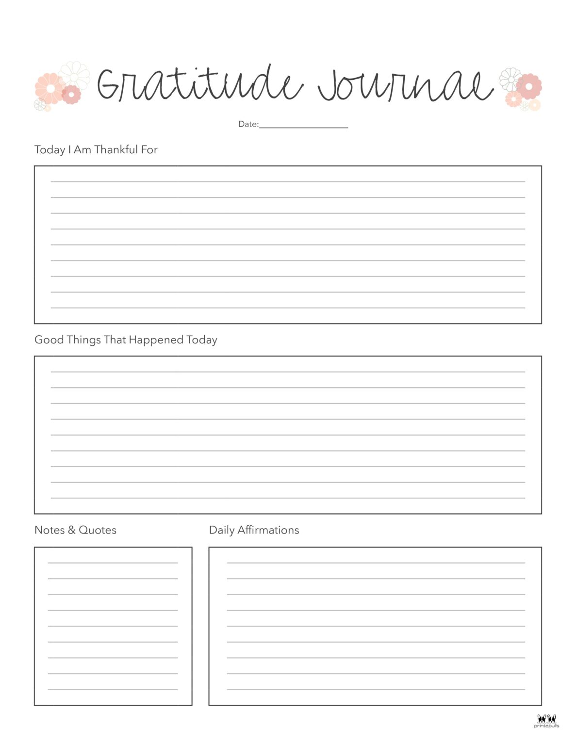 gratitude journal printable