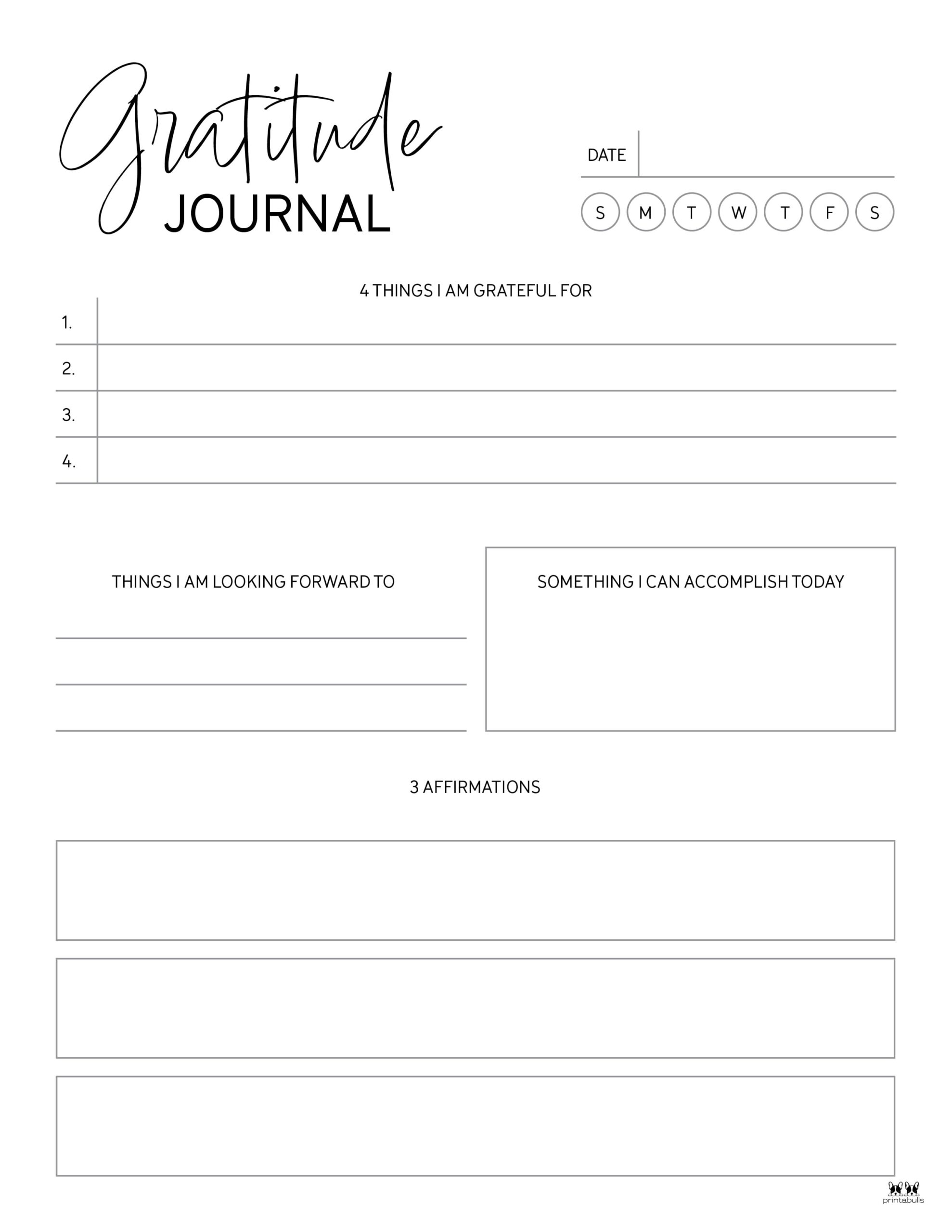 gratitude journal template pdf