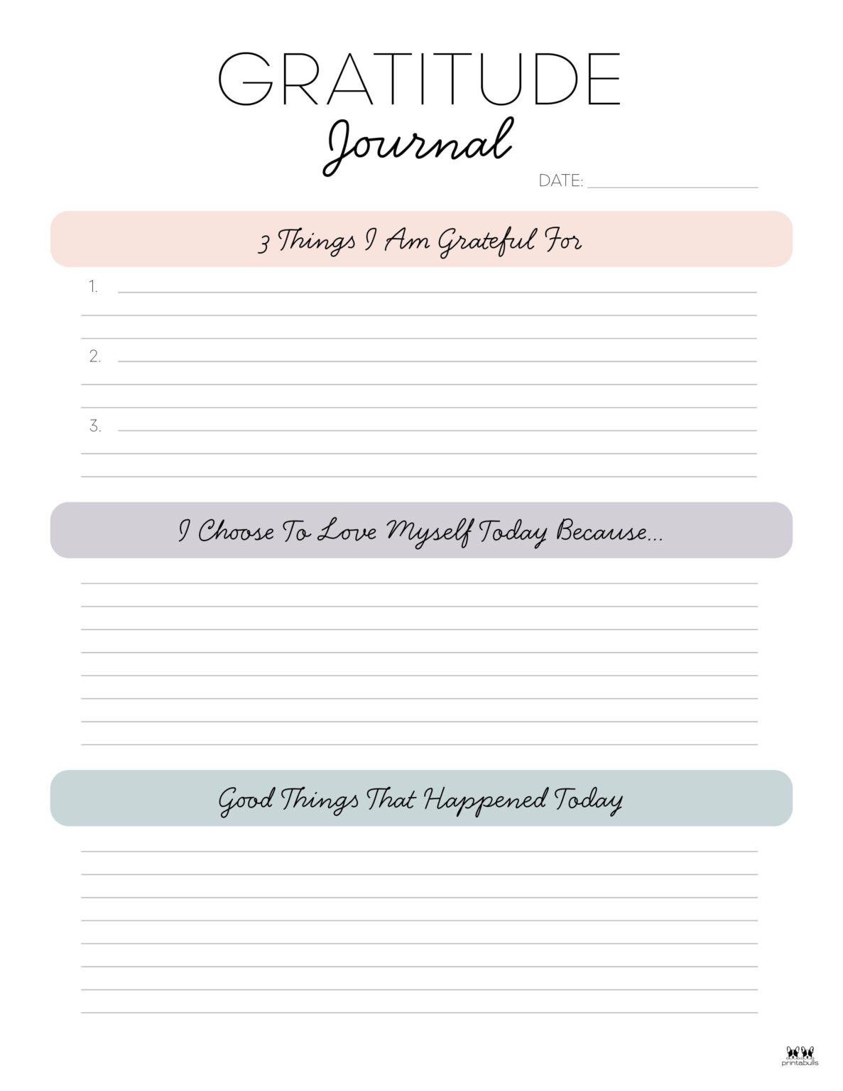gratitude journal worksheet