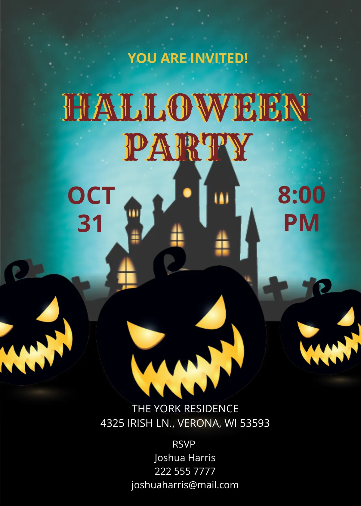 halloween party invitation template free halloween party invitation template free