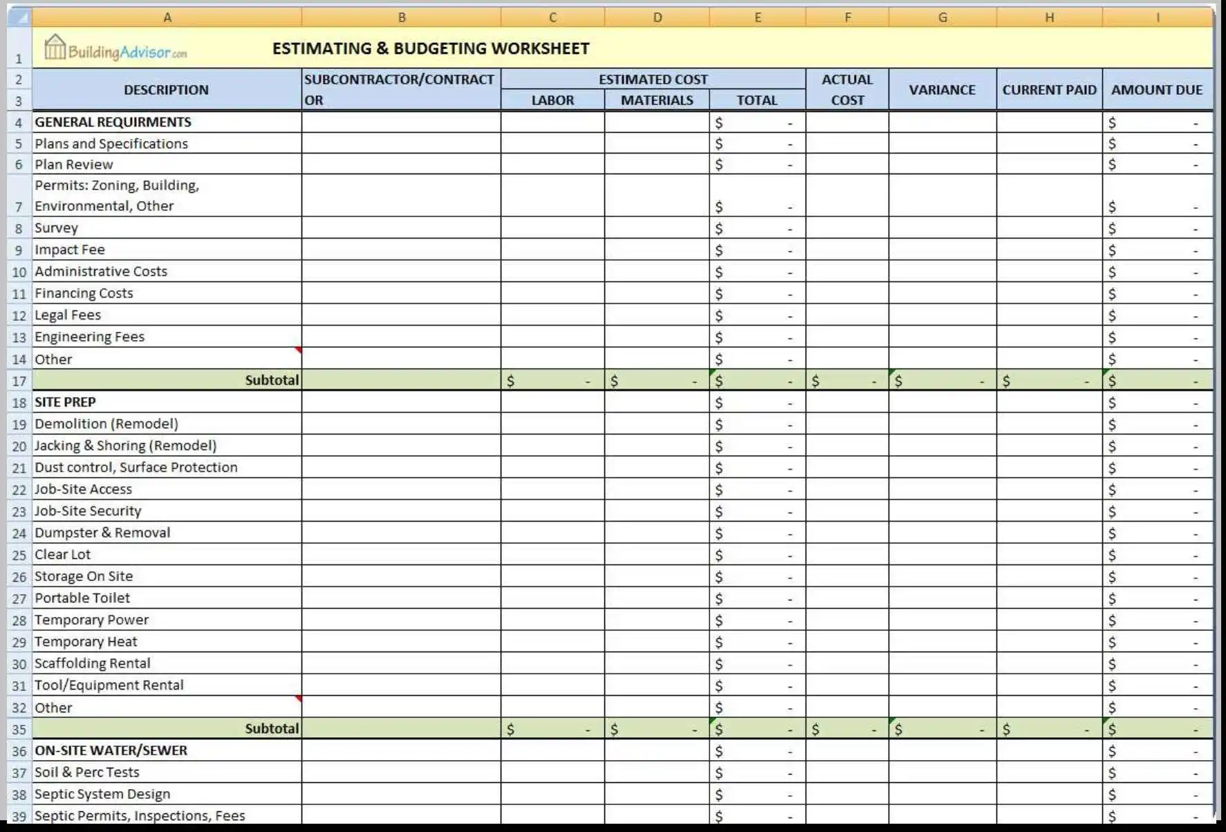 home renovation budget template excel home renovation budget template excel