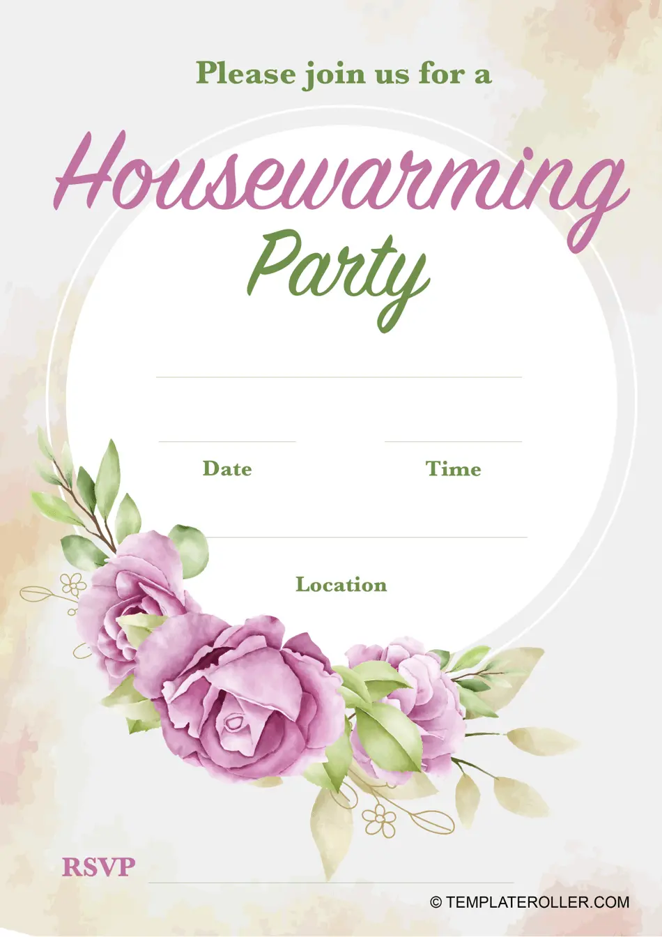 house warming invitation card blank