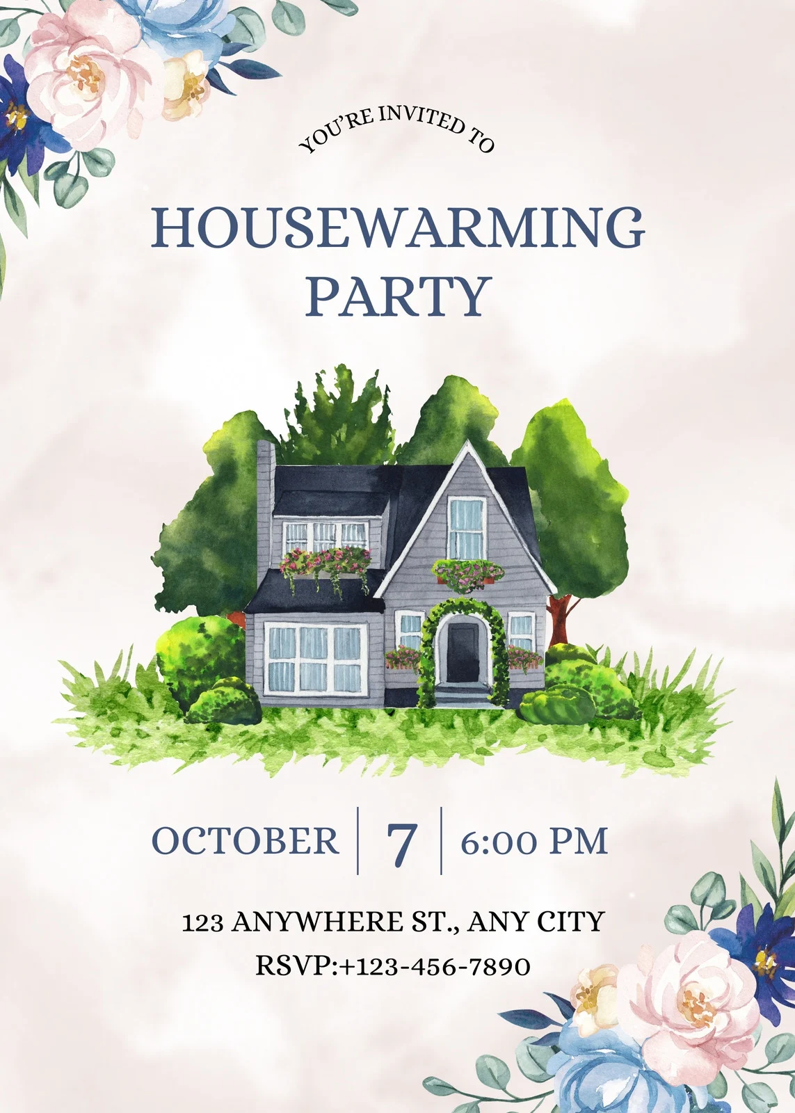 house warming invitation card editable