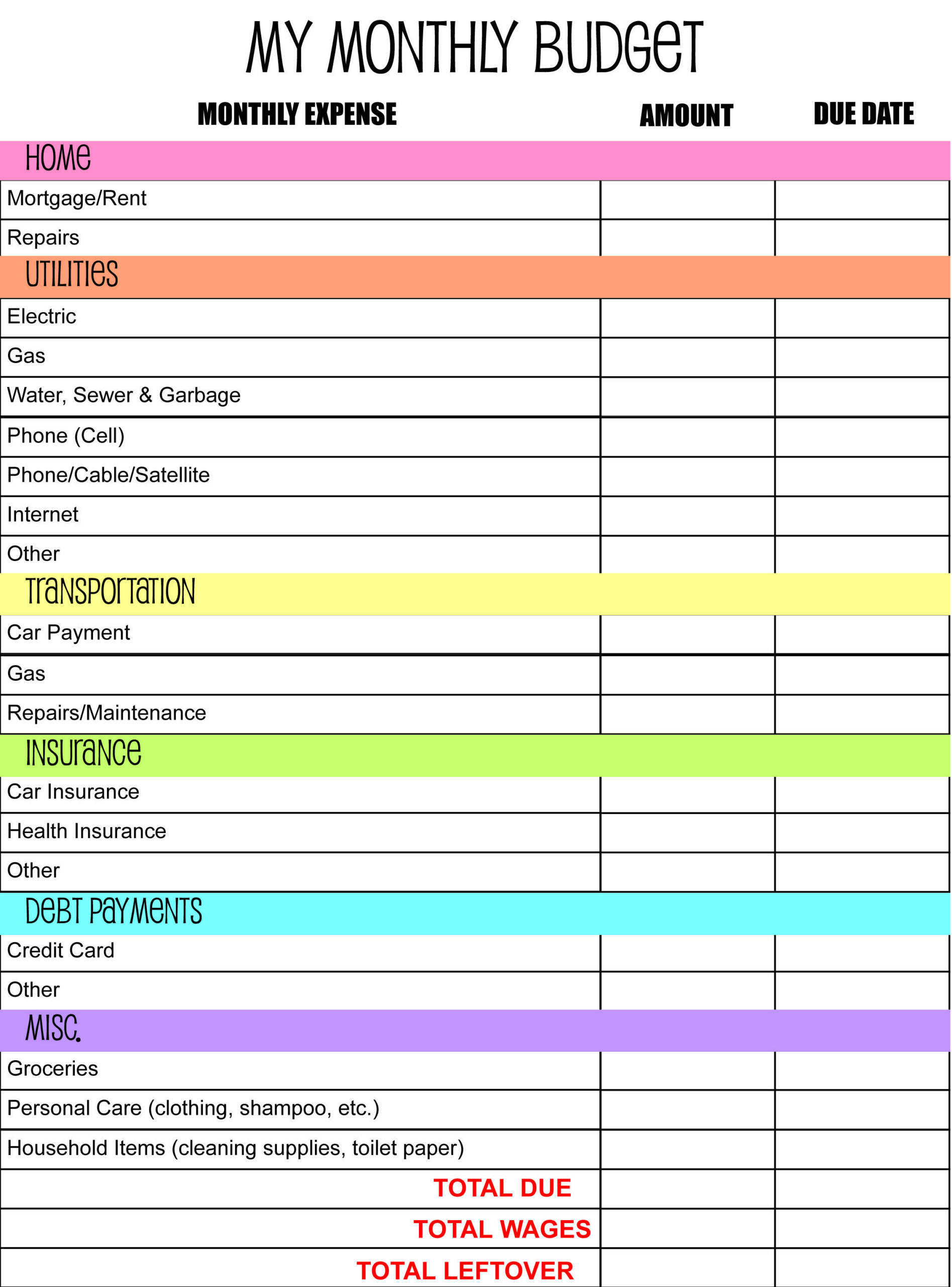 household monthly expense budget template household monthly expense budget template