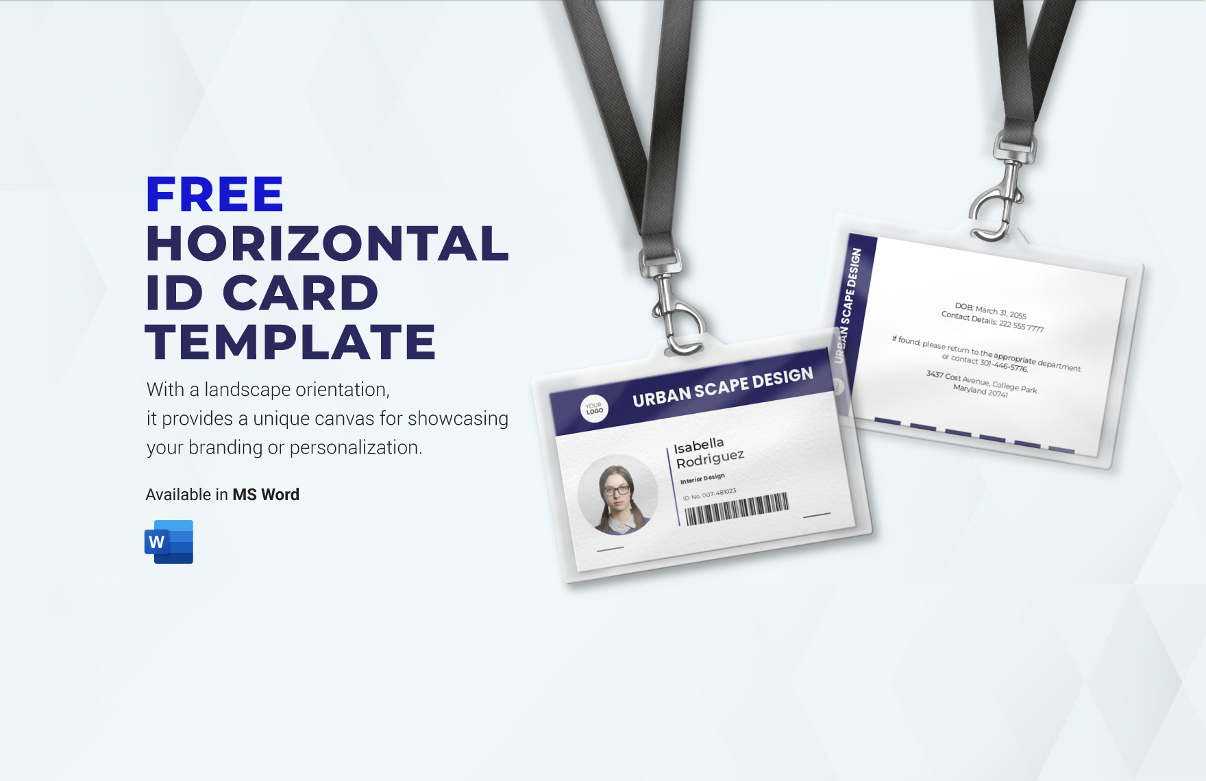 id card template word