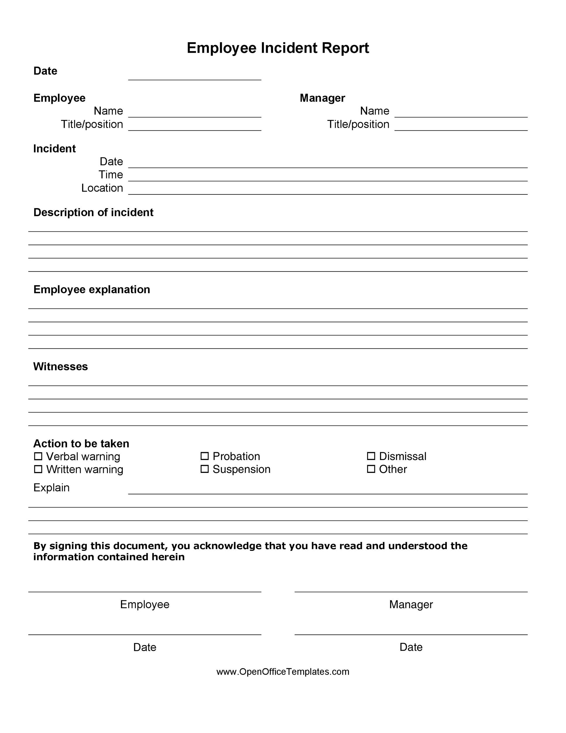 incident report format