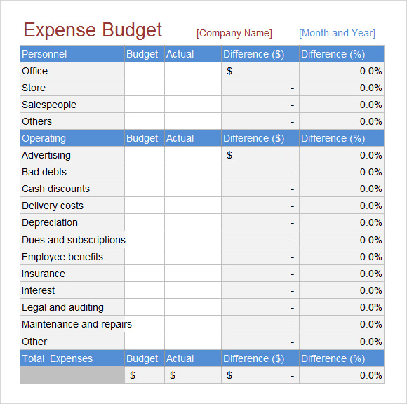 monthly expense budget template free monthly expense budget template free