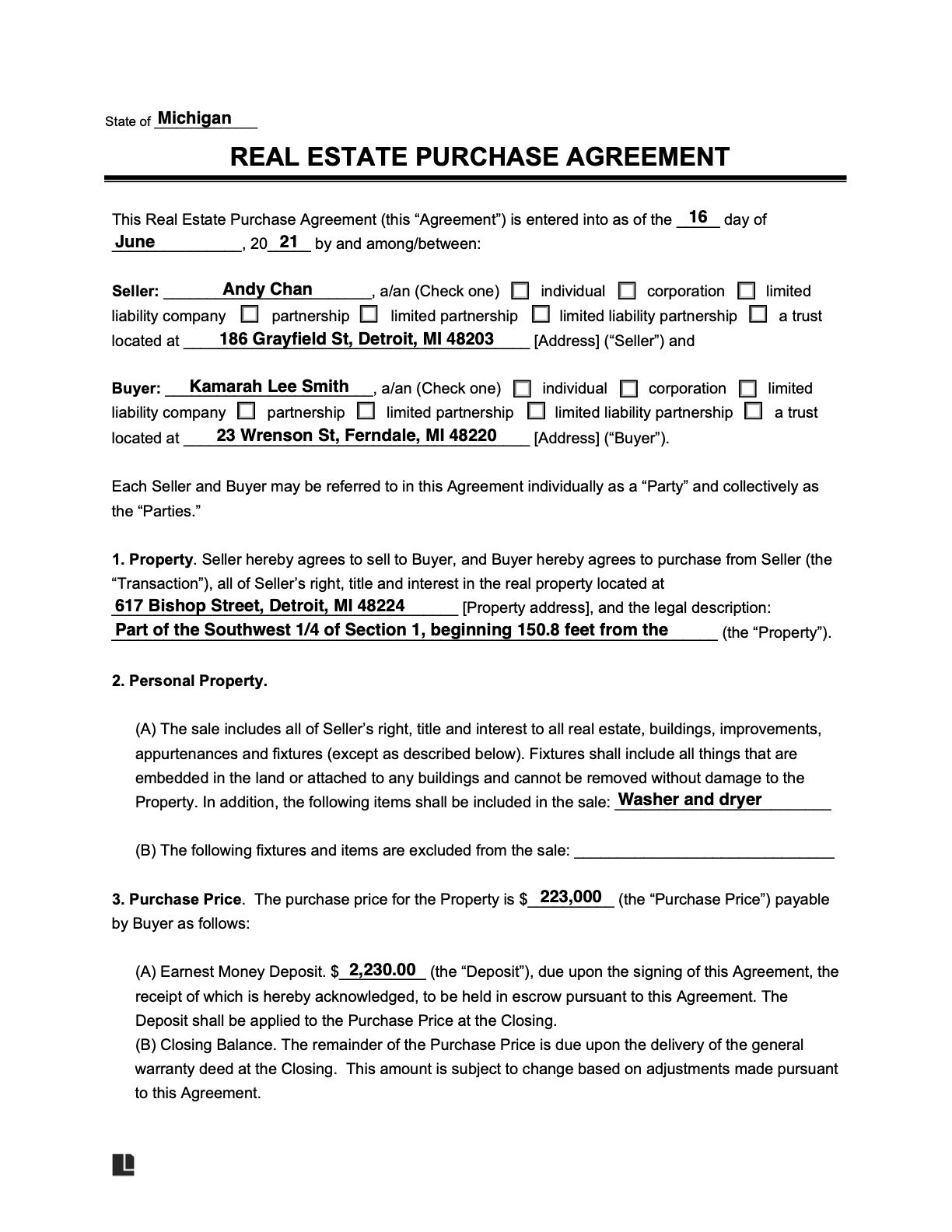 printable purchase agreement for house printable purchase agreement for house