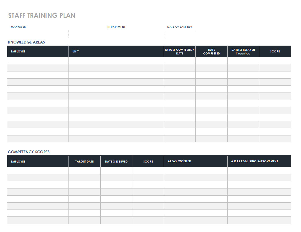staff training schedule template