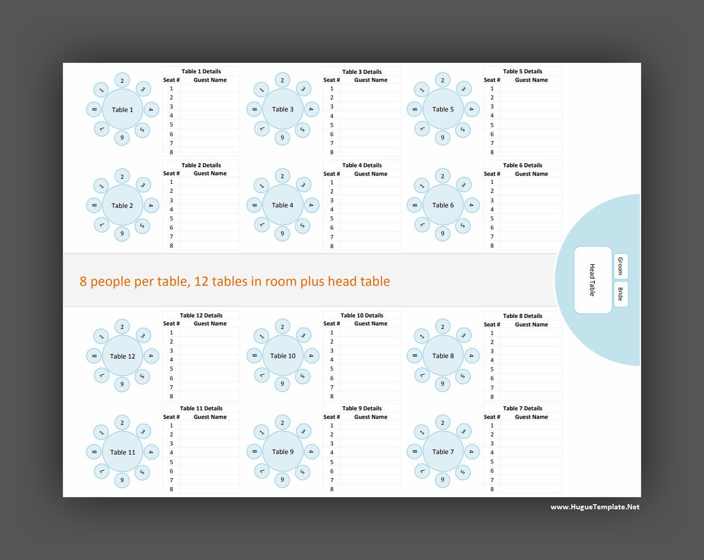 simple wedding seating plan template